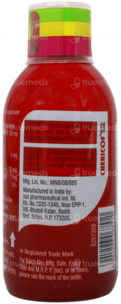 Chericof 12 Cherry Flavour Sugar Free Suspension 100Ml